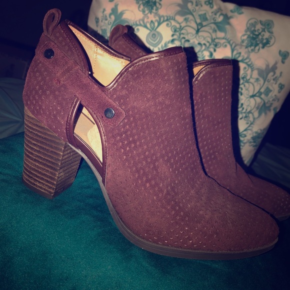 Franco Sarto Dakota Booties Aubergine Plum 9.5 - Picture 2 of 8